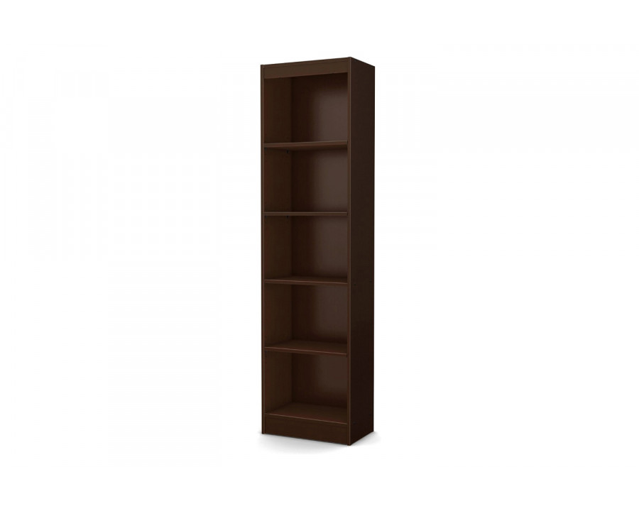 FaFurn 5-Shelf Narrow Bookcase - Chocolate