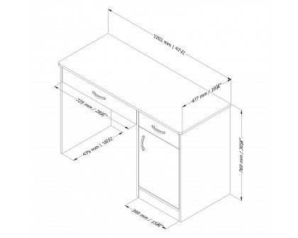 FaFurn - Modern Computer Desk in Royal Cherry, Wood