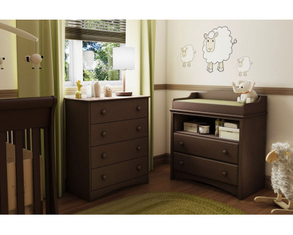 FaFurn - Baby Furniture 2 Drawer Diaper Changing Table in Espresso