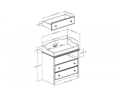 FaFurn - Baby Furniture 2 Drawer Diaper Changing Table in Espresso