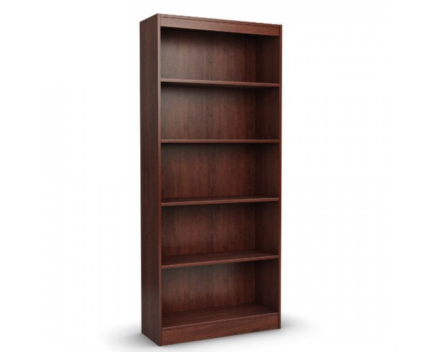 FaFurn - Contemporary 5-Shelf Bookcase in Royal Cherry, Wood