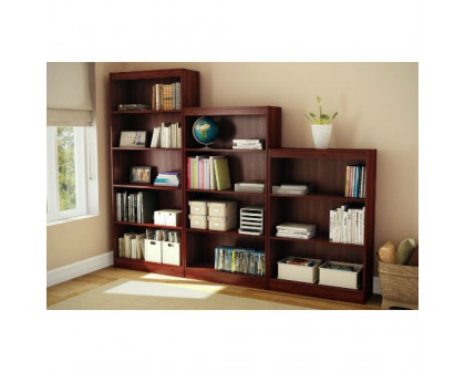 FaFurn - Contemporary 5-Shelf Bookcase in Royal Cherry, Wood