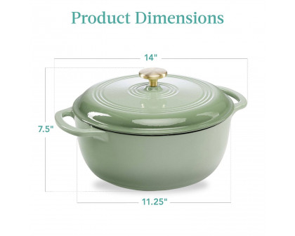 FaFurn 6 Quart Cookware - Sage, Cast Iron