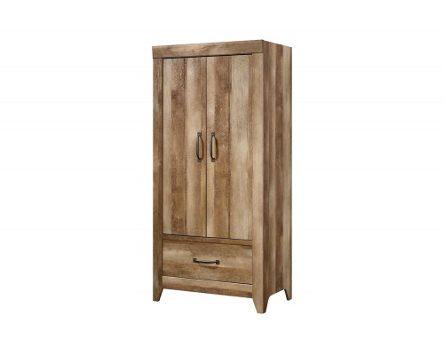 FaFurn - Farmhouse Modern Oak Drawer and Garment Rod Wardrobe Armoire