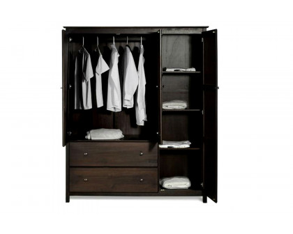 FaFurn - Wood Finish Bedroom Wardrobe Armoire Cabinet Closet