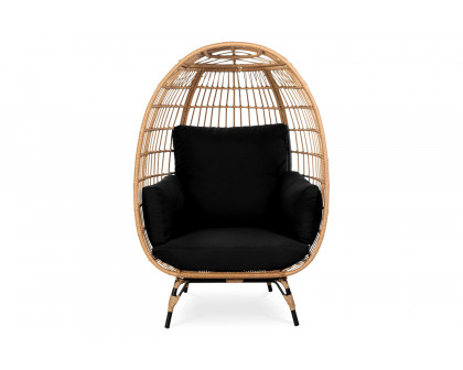 FaFurn - Oversized Patio Lounger Indoor/Outdoor Wicker Egg Chair