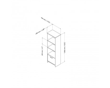 FaFurn - 3-Shelf Bookcase with Bottom Door Storage Space in Chocolate, Wood