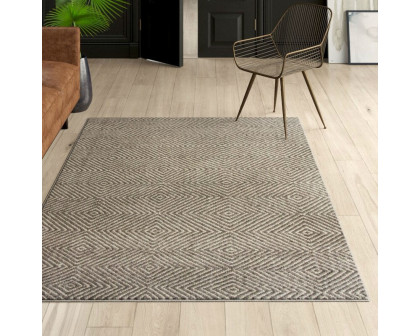 FaFurn 108x144" Rug - Gray, Wool/Cotton