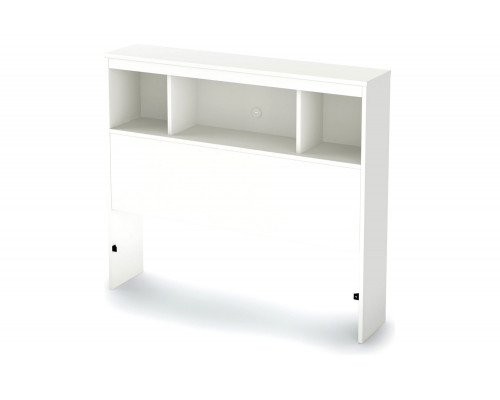 FaFurn - Twin Size Modern Bookcase Headboard in White Wood Finish