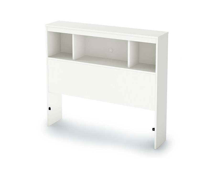 FaFurn - Twin Size Modern Bookcase Headboard in White Wood Finish