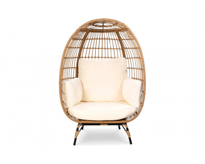 FaFurn - Oversized Patio Lounger Indoor/Outdoor Wicker Egg Chair