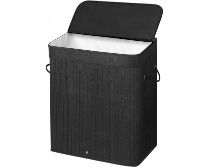 FaFurn - Laundry Hamper Basket with Removable Washable Cotton Bag in Black