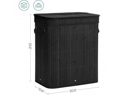 FaFurn - Laundry Hamper Basket with Removable Washable Cotton Bag in Black