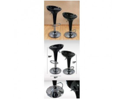 FaFurn - Set of 2 Barstools Set in Black