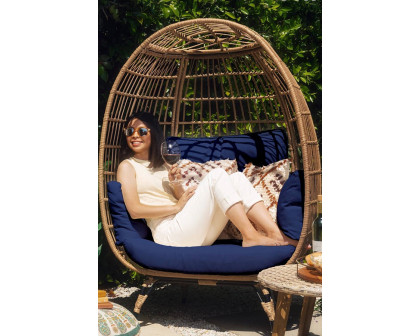 FaFurn - Oversized Patio Lounger Indoor/Outdoor Wicker Egg Chair