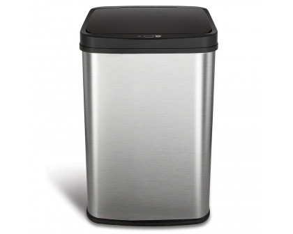 FaFurn - 13 Gallon Trash Can with Motion Sensor Lid in Silver/Black