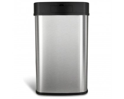 FaFurn - 13 Gallon Trash Can with Motion Sensor Lid in Silver/Black