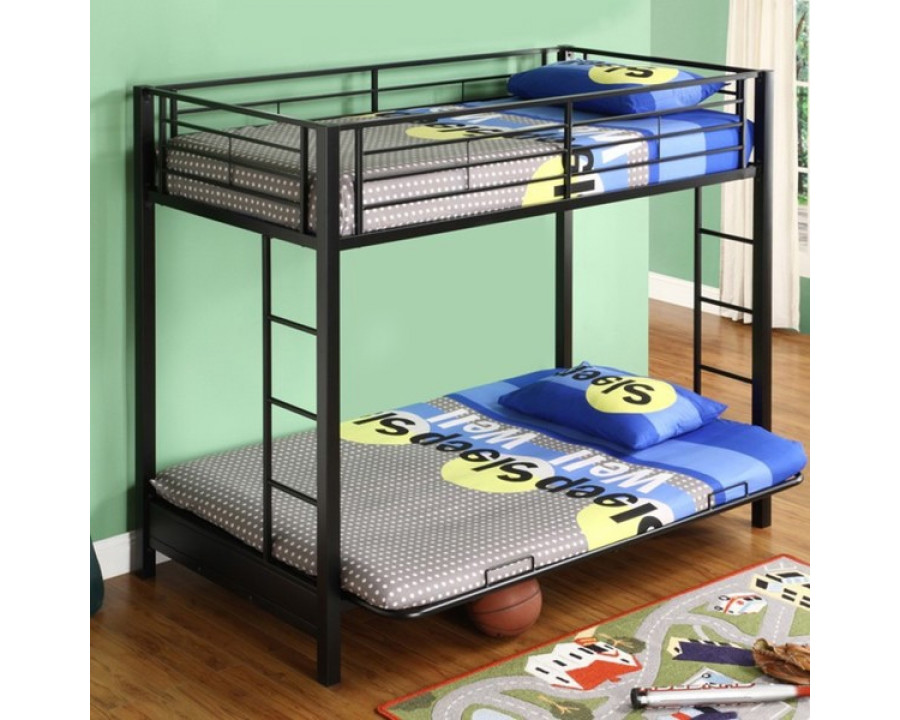 FaFurn - Twin Size Bunk Bed in Black, Metal