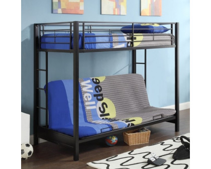 FaFurn - Twin Size Bunk Bed in Black, Metal