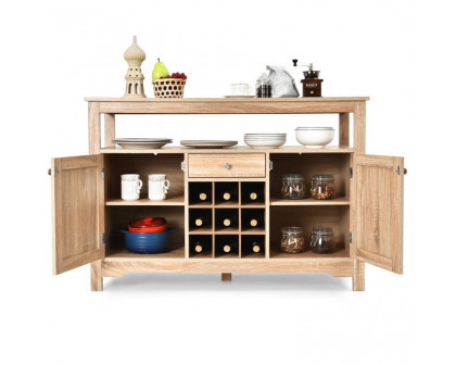 FaFurn - Sideboard Buffet with Wine Rack and Storage Shelf