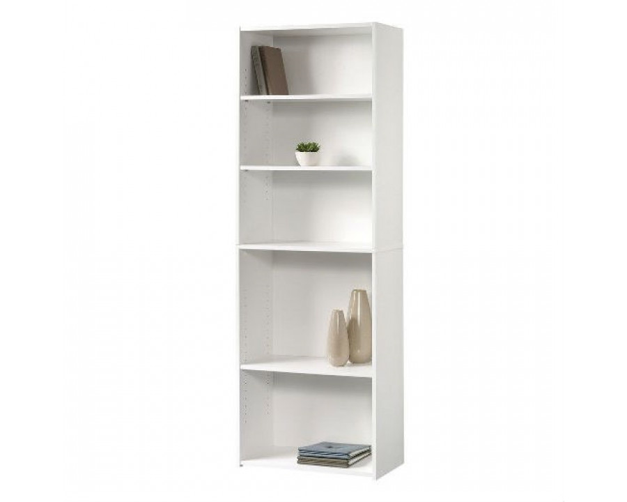 FaFurn - Contemporary 5-Shelf Bookcase in Soft White, Wood