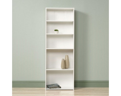 FaFurn - Contemporary 5-Shelf Bookcase in Soft White, Wood