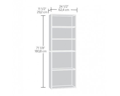 FaFurn - Contemporary 5-Shelf Bookcase in Soft White, Wood