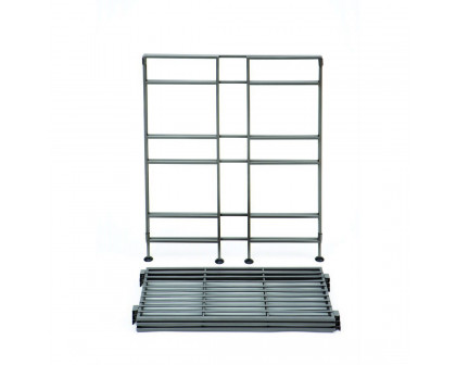 FaFurn - Folding 3-Shelf Bookcase Storage Shelves in Pewter, Iron