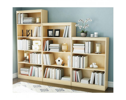 FaFurn 4-Shelves Bookcase with 4 Shelves - Natural, Wood