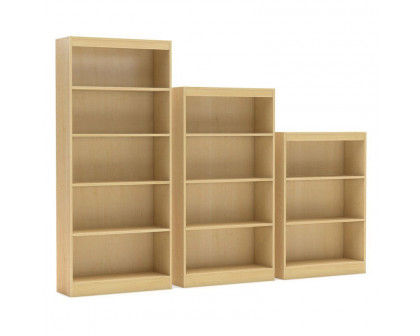 FaFurn 4-Shelves Bookcase with 4 Shelves - Natural, Wood