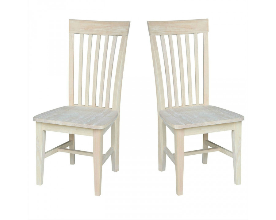 FaFurn - Set of 2 Dining Chairs with High Back in Beige