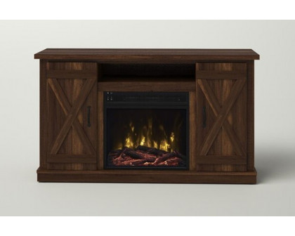 FaFurn Farmhouse TV Entertainment Electric Fireplace - Rustic Espresso