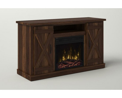 FaFurn Farmhouse TV Entertainment Electric Fireplace - Rustic Espresso