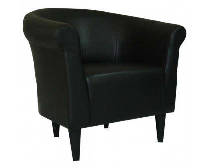 FaFurn Club Chair - Black, Leather