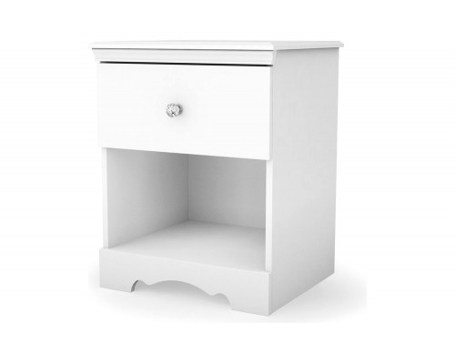 FaFurn - Eco-Friendly White Nightstand with Drawer and Open Shelf