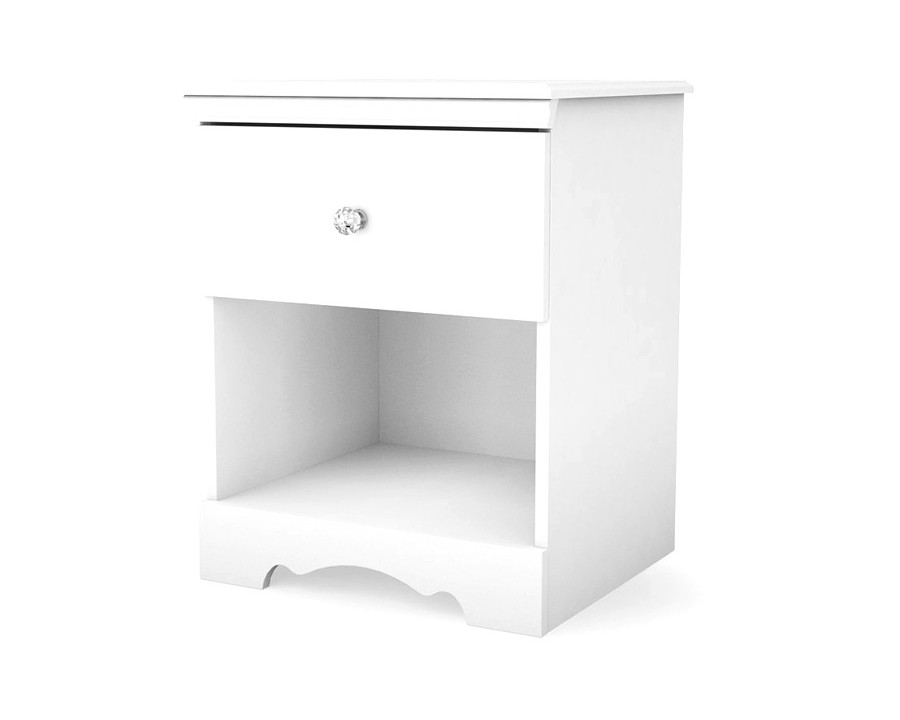 FaFurn - Eco-Friendly White Nightstand with Drawer and Open Shelf