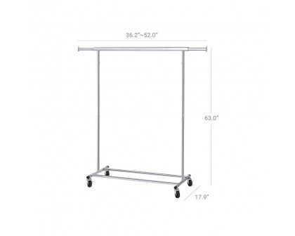 FaFurn Garment Rack Clothes on Wheels - Chrome, Iron