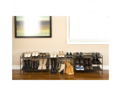 FaFurn Classic Stackable Folding Shoe Rack - Mocha