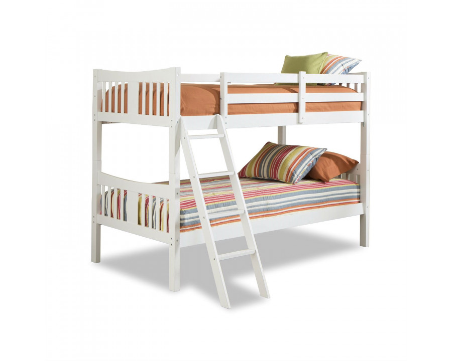 FaFurn - Twin Size Bunk Bed in White, Wood