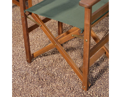 FaFurn - Set of 2 Patio Chairs Set with Fabric Seat in Forest Green, Fabric