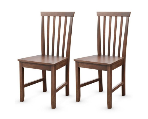 FaFurn - Set of 2 Mission Dining Chairs in Walnut Brown