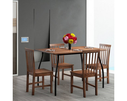 FaFurn - Set of 2 Mission Dining Chairs in Walnut Brown