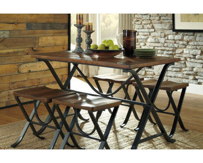 FaFurn - Industrial Style 5-Piece Dining Room Set with Table and 4 Backless Stools