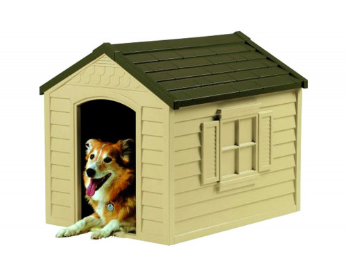 FaFurn - Medium Size Outdoor Resin Construction Snap Together Dog House