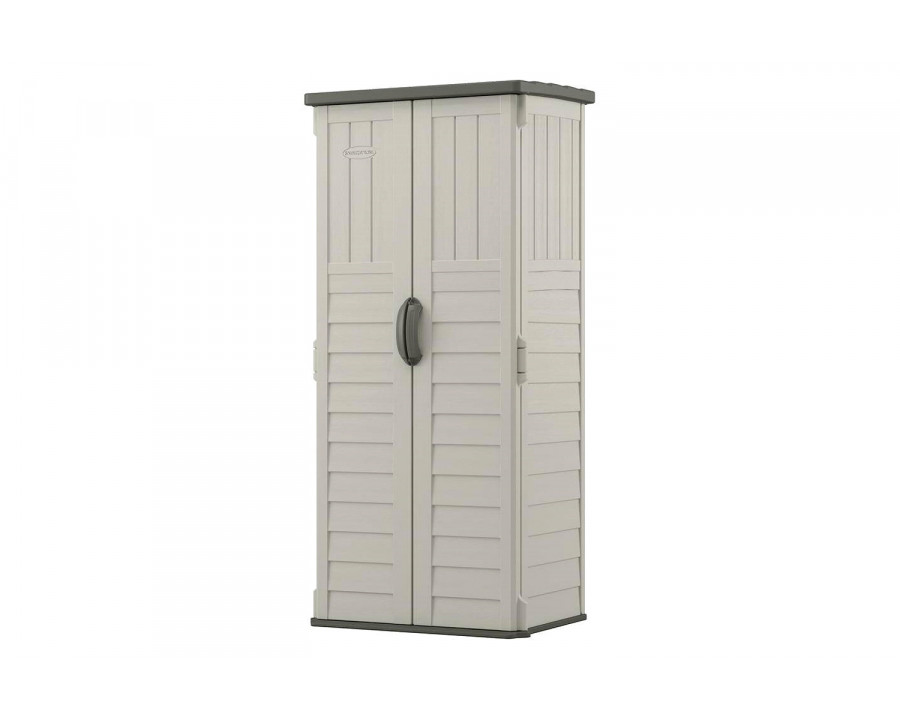 FaFurn - Outdoor Heavy Duty 22 Cubic Ft Vertical Garden Storage Shed in Taupe Gray