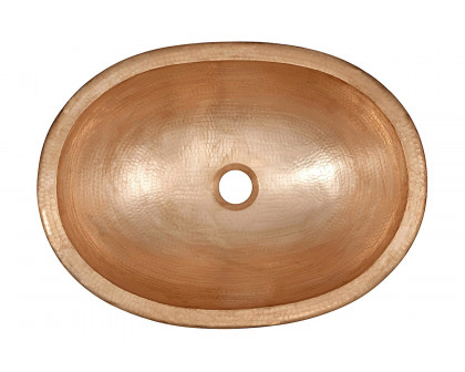 FaFurn - Pure Copper 19-Inch Oval Bathroom Sink Unfinished