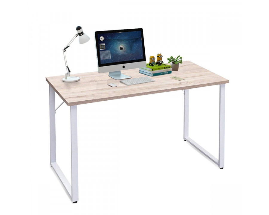 FaFurn - Modern Computer Desk with Natural Wood Top