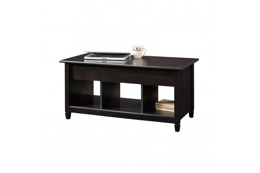 FaFurn™ Coffee Table with Bottom Storage Space - Black, Wood