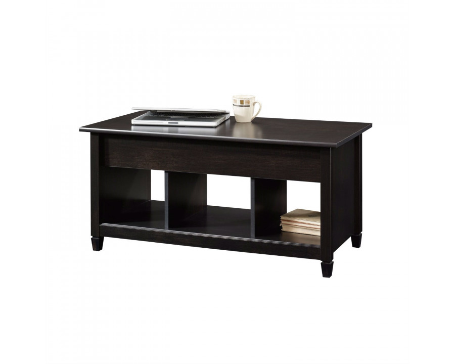 FaFurn Coffee Table with Bottom Storage Space - Black, Wood