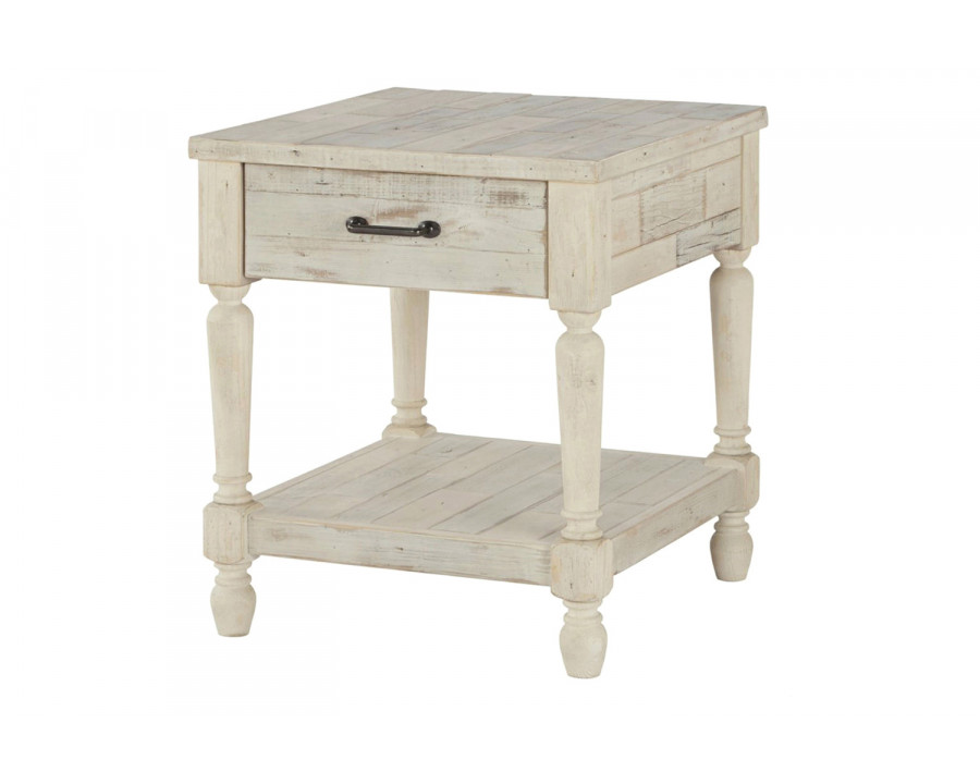 FaFurn - Cottage Style 1-Drawer End Table Nightstand in White Wood Finish